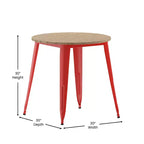 Flash Furniture Declan, Tavolo da Pranzo per Interni/Esterni per Uso Commerciale, Piano Rotondo in Poliresina per Tutte le Stagioni da 76 cm con Base in Acciaio