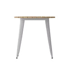 Flash Furniture Declan, Tavolo da Pranzo per Interni/Esterni per Uso Commerciale, Piano Rotondo in Poliresina per Tutte le Stagioni da 76 cm con Base in Acciaio
