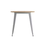 Flash Furniture Declan, Tavolo da Pranzo per Interni/Esterni per Uso Commerciale, Piano Rotondo in Poliresina per Tutte le Stagioni da 76 cm con Base in Acciaio