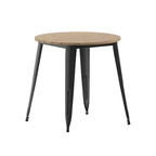 Flash Furniture Declan, Tavolo da Pranzo per Interni/Esterni per Uso Commerciale, Piano Rotondo in Poliresina per Tutte le Stagioni da 76 cm con Base in Acciaio