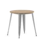 Flash Furniture Declan, Tavolo da Pranzo per Interni/Esterni per Uso Commerciale, Piano Rotondo in Poliresina per Tutte le Stagioni da 76 cm con Base in Acciaio