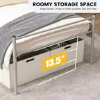 Costway Struttura Letto Matrimoniale in Metallo Base Materasso Nessuna Rete a Molle Necessaria
