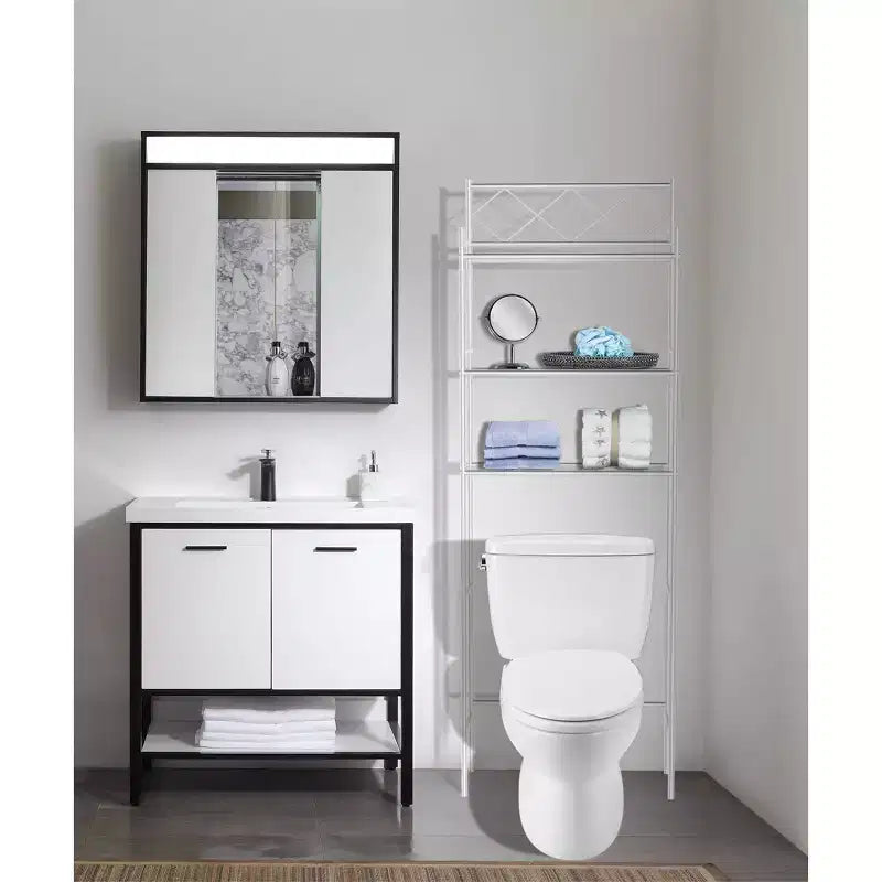 Salvaspazio e Organizer in metallo sopra il WC - J&V TEXTILES