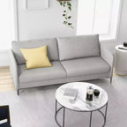 Costway Divano a 2 Posti Moderno 76'' per Soggiorno Appartamento Dormitorio con Gambe in Metallo Grigio