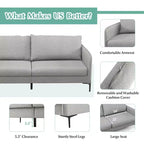 Costway Divano a 2 Posti Moderno 76'' per Soggiorno Appartamento Dormitorio con Gambe in Metallo Grigio