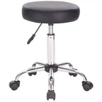 Set di 2 sgabelli Legacy Decor, neri, rotondi, con rotelle, regolabili in altezza pneumaticamente, con base cromata