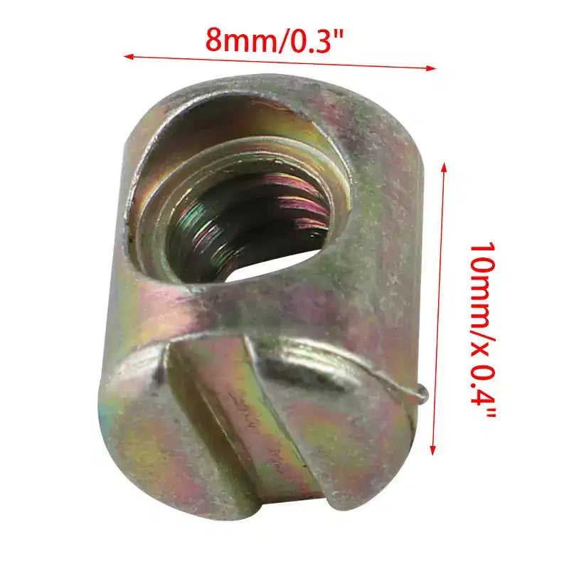 Unique Bargains Letto Sedia Barile Croce Piolo Scanalato Bulloni Dadi 0,3 x 0,4 Tono Bronzo 10 Pz