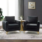 Set di 2 Poltrone Club Imbottite Moderne Iapygia con Piedini in Metallo per Camera da Letto | ART OF LIVING DESIGNS