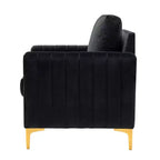 Set di 2 Poltrone Club Imbottite Moderne Iapygia con Piedini in Metallo per Camera da Letto | ART OF LIVING DESIGNS