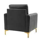 Set di 2 Poltrone Club Imbottite Moderne Iapygia con Piedini in Metallo per Camera da Letto | ART OF LIVING DESIGNS