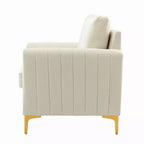 Set di 2 Poltrone Club Imbottite Moderne Iapygia con Piedini in Metallo per Camera da Letto | ART OF LIVING DESIGNS