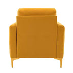 Set di 2 Poltrone Club Imbottite Moderne Iapygia con Piedini in Metallo per Camera da Letto | ART OF LIVING DESIGNS