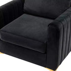 Set di 2 Poltrone Club Imbottite Moderne Iapygia con Piedini in Metallo per Camera da Letto | ART OF LIVING DESIGNS