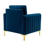 Set di 2 Poltrone Club Imbottite Moderne Iapygia con Piedini in Metallo per Camera da Letto | ART OF LIVING DESIGNS