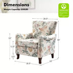 Poltrona Vincent imbottita in legno con motivo in tessuto e design a orecchioni per camera da letto | ART OF LIVING DESIGNS