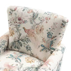 Poltrona Vincent imbottita in legno con motivo in tessuto e design a orecchioni per camera da letto | ART OF LIVING DESIGNS