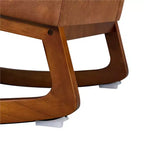 Poltrona a dondolo Yaheetech in similpelle con gambe in legno di gomma, marrone
