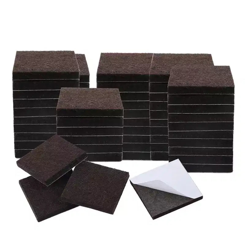 Unique Bargains Square Self-Stick Non-Slip Anti-Scratch Furniture Felt Pads Dark Brown 1 x 1 x 1/4 60 Pcs