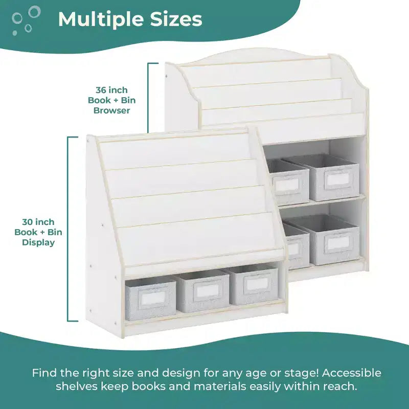 Guidecraft EdQ Scaffale e Cesta Portatutto: Scaffale in legno multiuso per bambini con contenitore per giocattoli, per camerette e aule