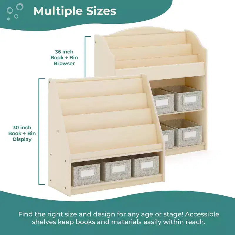 Guidecraft EdQ Scaffale e Cesta Portatutto: Scaffale in legno multiuso per bambini con contenitore per giocattoli, per camerette e aule