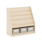 Guidecraft EdQ Scaffale e Cesta Portatutto: Scaffale in legno multiuso per bambini con contenitore per giocattoli, per camerette e aule