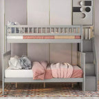 Letto a castello a una piazza e mezza con scaletta e vano portaoggetti - ModernLuxe