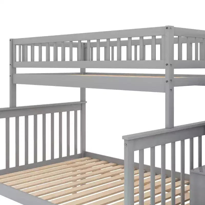 Letto a castello a una piazza e mezza con scaletta e vano portaoggetti - ModernLuxe