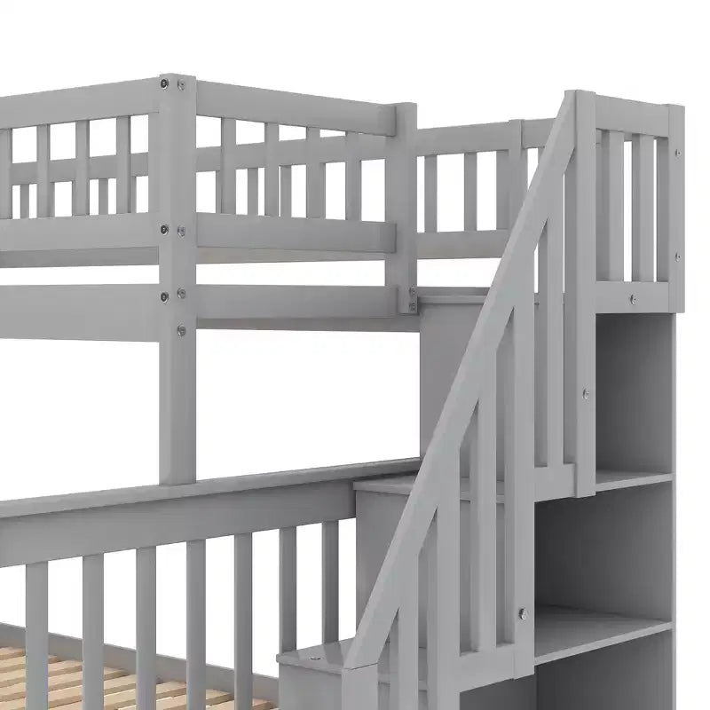 Letto a castello a una piazza e mezza con scaletta e vano portaoggetti - ModernLuxe