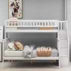 Letto a castello a una piazza e mezza con scaletta e vano portaoggetti - ModernLuxe
