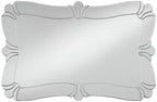 Specchio da parete decorativo rettangolare Fabrina di Possini Euro Design, moderno con bordo smussato, cornice a specchio in vetro a forma di fiore, 66 cm di larghezza per bagno o camera da letto