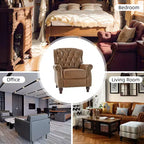 Poltrona reclinabile Justine Transitiona in legno con rivestimento in vera pelle e borchie per soggiorno e camera da letto | ART OF LIVING DESIGNS