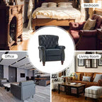 Poltrona reclinabile Justine Transitiona in legno con rivestimento in vera pelle e borchie per soggiorno e camera da letto | ART OF LIVING DESIGNS