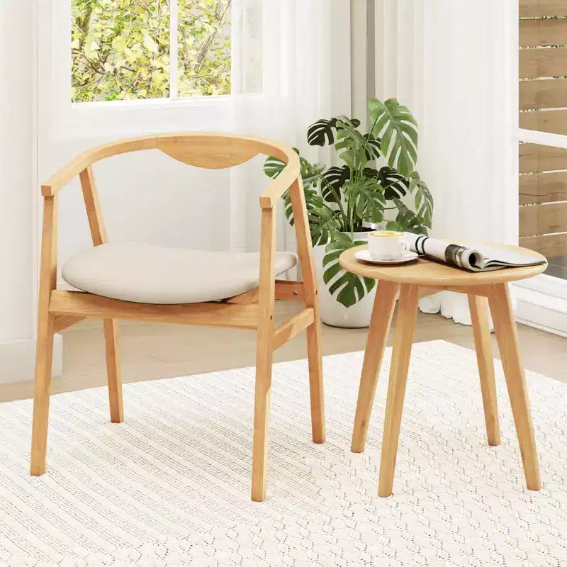 Costway Sedia Accent in Bambù Poltrona Moderna in Bambù Poltrona da Salotto Imbottita per Soggiorno