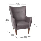 Poltrona accentata tradizionale Wingback Merrick Lane, rivestimento in ecopelle e struttura e gambe in legno