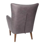 Poltrona accentata tradizionale Wingback Merrick Lane, rivestimento in ecopelle e struttura e gambe in legno