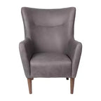 Poltrona accentata tradizionale Wingback Merrick Lane, rivestimento in ecopelle e struttura e gambe in legno