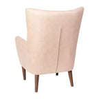 Poltrona accentata tradizionale Wingback Merrick Lane, rivestimento in ecopelle e struttura e gambe in legno