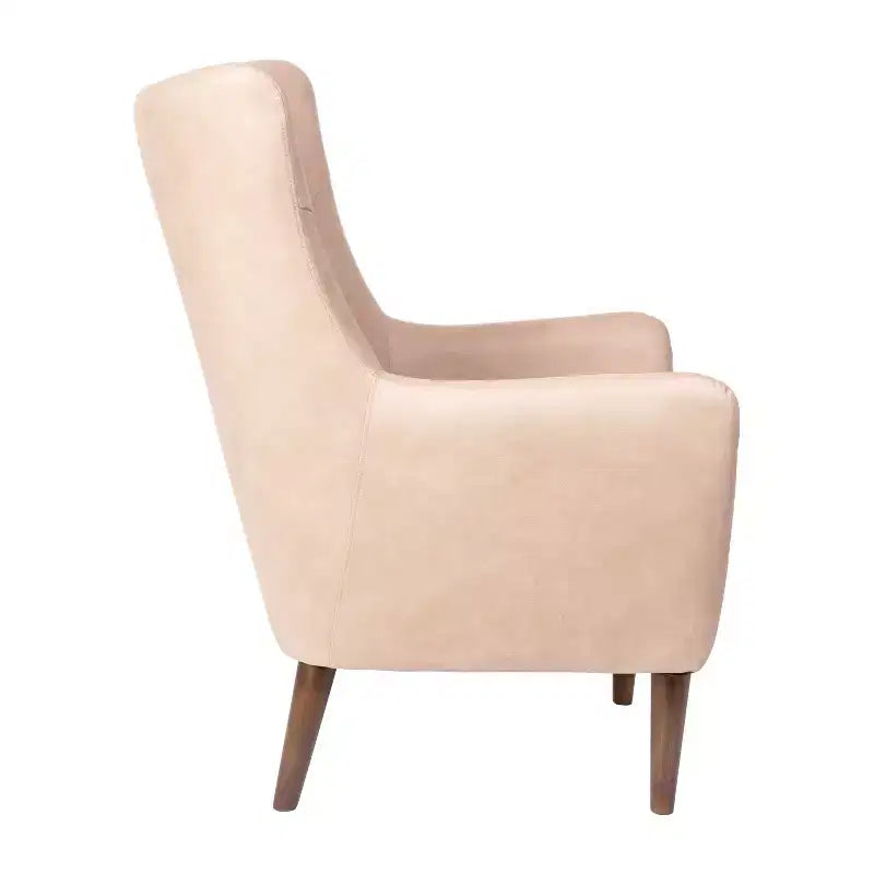 Poltrona accentata tradizionale Wingback Merrick Lane, rivestimento in ecopelle e struttura e gambe in legno