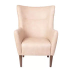 Poltrona accentata tradizionale Wingback Merrick Lane, rivestimento in ecopelle e struttura e gambe in legno