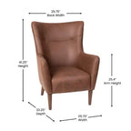 Poltrona accentata tradizionale Wingback Merrick Lane, rivestimento in ecopelle e struttura e gambe in legno