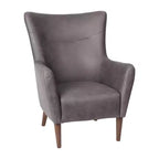 Poltrona accentata tradizionale Wingback Merrick Lane, rivestimento in ecopelle e struttura e gambe in legno