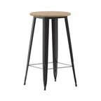 Tavolo alto da bar per interni/esterni Emma e Oliver, rotondo da 23,75 con piano in poliresina per tutte le stagioni e base in acciaio