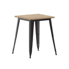 Merrick Lane Indoor/Outdoor Dining Table, 23.75 Square All Weather Poly Resin Top with Steel Base
