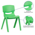 Sedia scolastica impilabile in plastica Emma and Oliver, confezione da 5, altezza seduta 39,4 cm