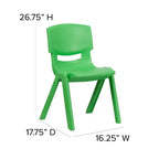 Sedia scolastica impilabile in plastica Emma and Oliver, confezione da 5, altezza seduta 39,4 cm