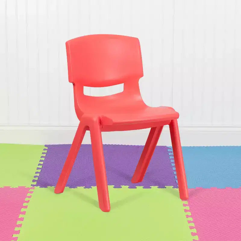Sedia scolastica impilabile in plastica Emma and Oliver, confezione da 5, altezza seduta 39,4 cm