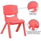 Sedia scolastica impilabile in plastica Emma and Oliver, confezione da 5, altezza seduta 39,4 cm