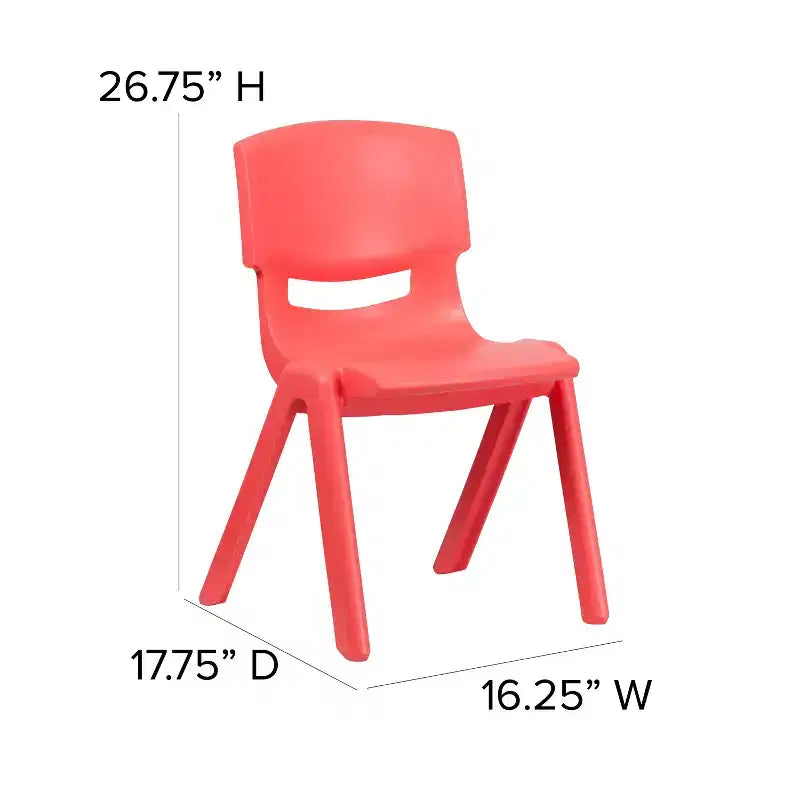 Sedia scolastica impilabile in plastica Emma and Oliver, confezione da 5, altezza seduta 39,4 cm