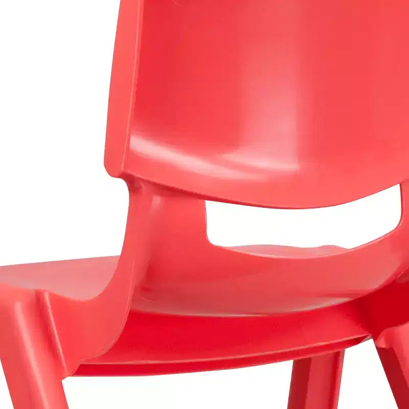 Sedia scolastica impilabile in plastica Emma and Oliver, confezione da 5, altezza seduta 39,4 cm