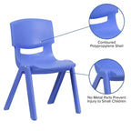 Sedia scolastica impilabile in plastica Emma and Oliver, confezione da 5, altezza seduta 39,4 cm